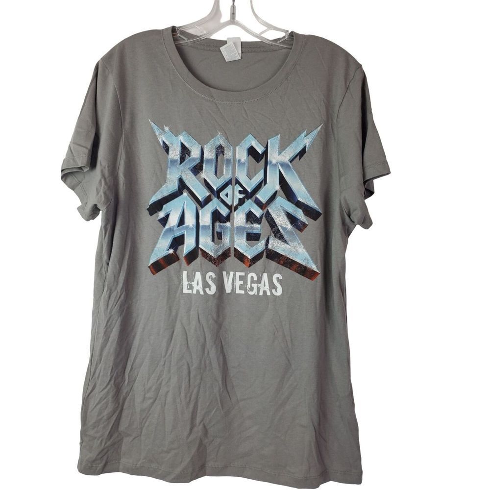 Vintage Rock of Ages Las Vegas Gray T-Shirt Women's SS Size 2XL GUC